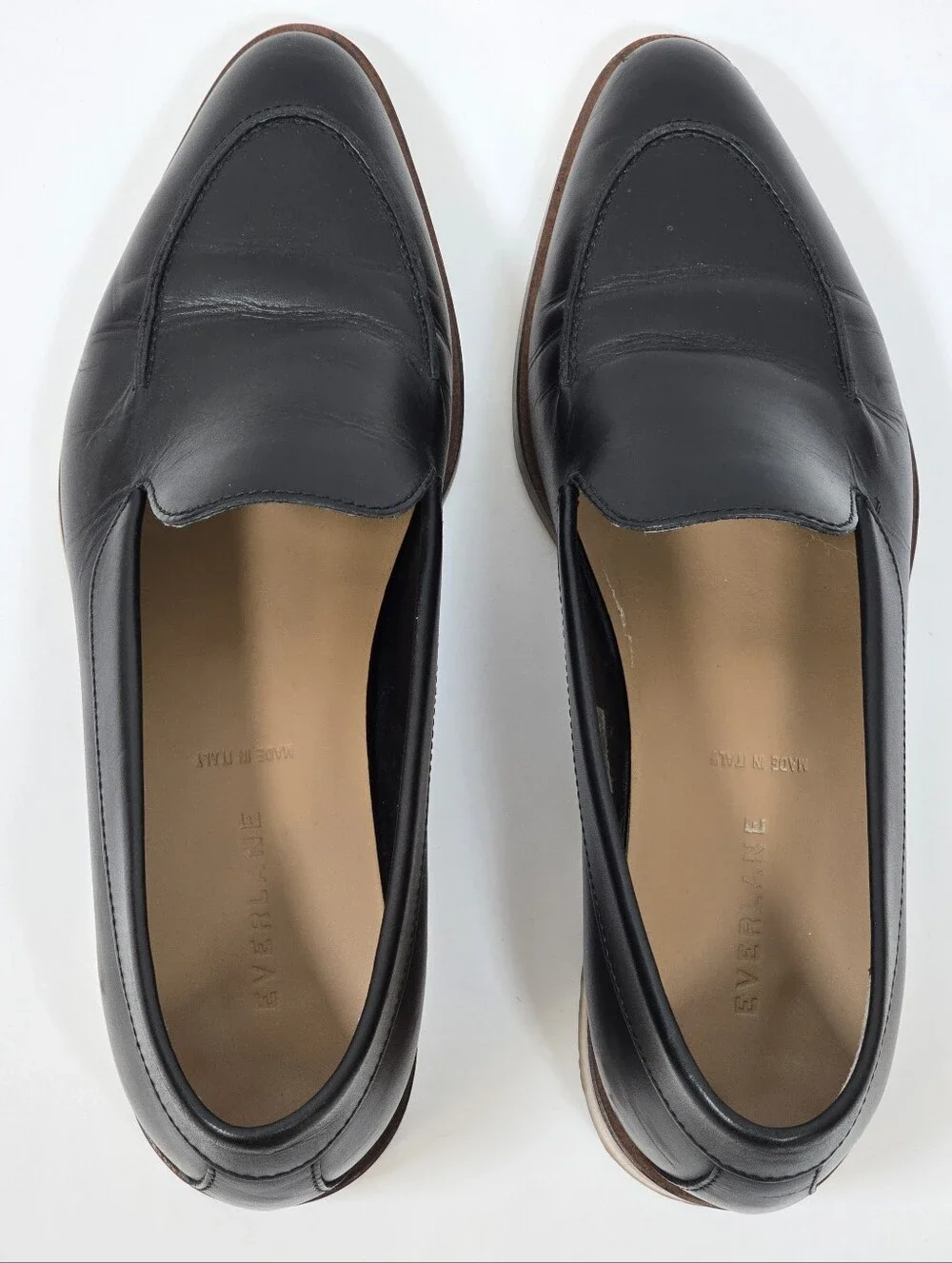 Everlane The Modern Loafer Black Italian Leather Sz.9.5 Pointed Toe Flats